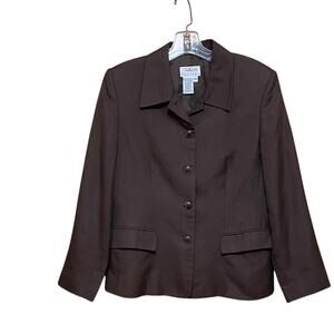 Talbots  Dark Brown Linen Blend Women's Blazer. 10P